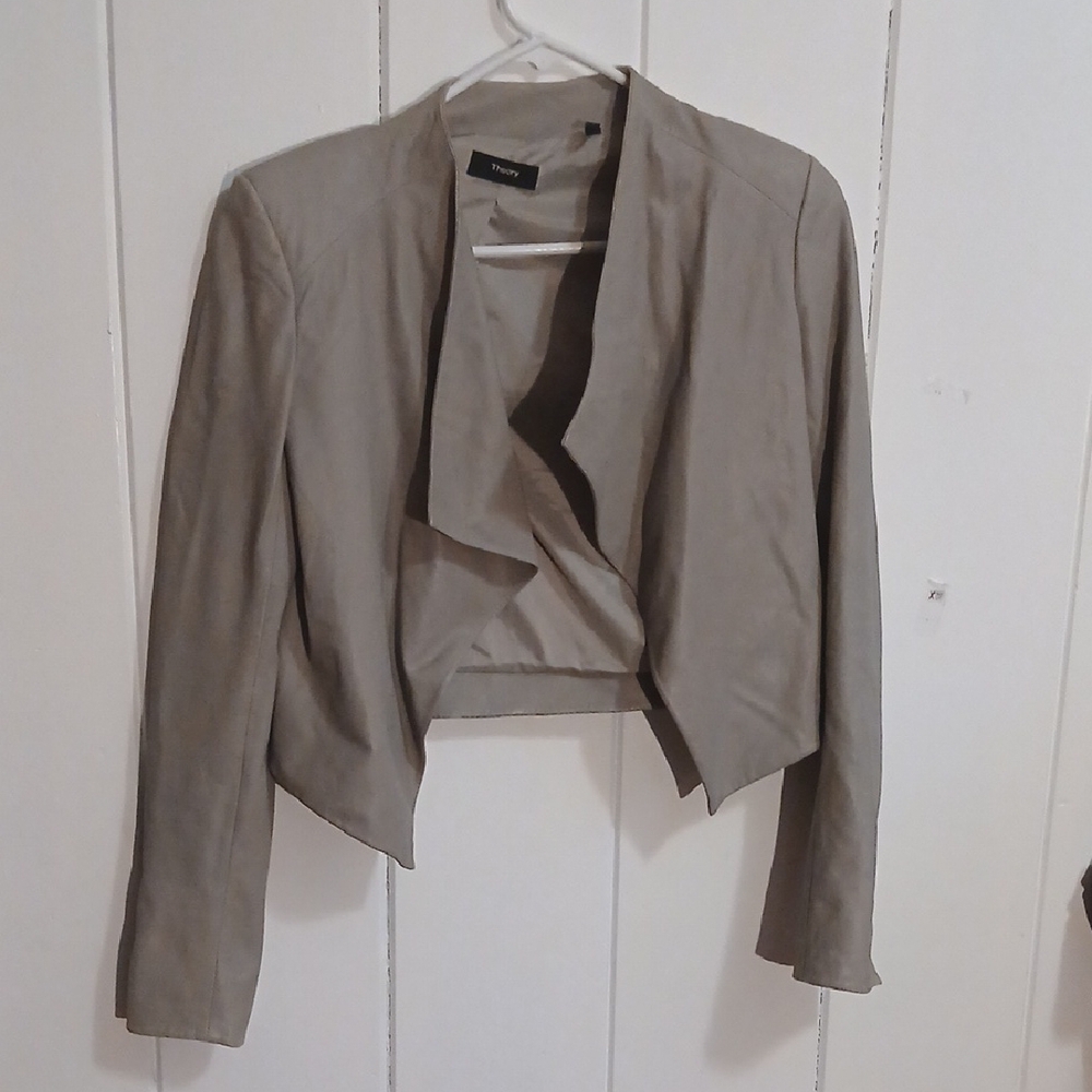 Forever 21 Tan Cropped Blazer with Asymmetrical Lapel